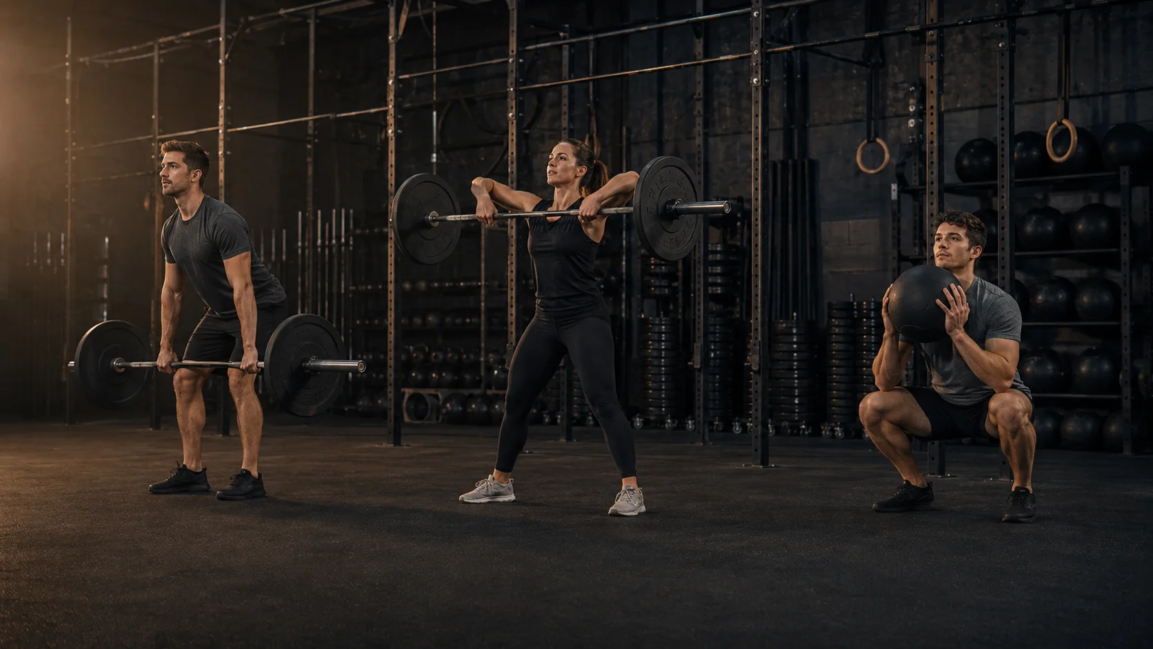 Deadlift, sumo deadlift high pull y medicine-ball clean en CrossFit para principiantes