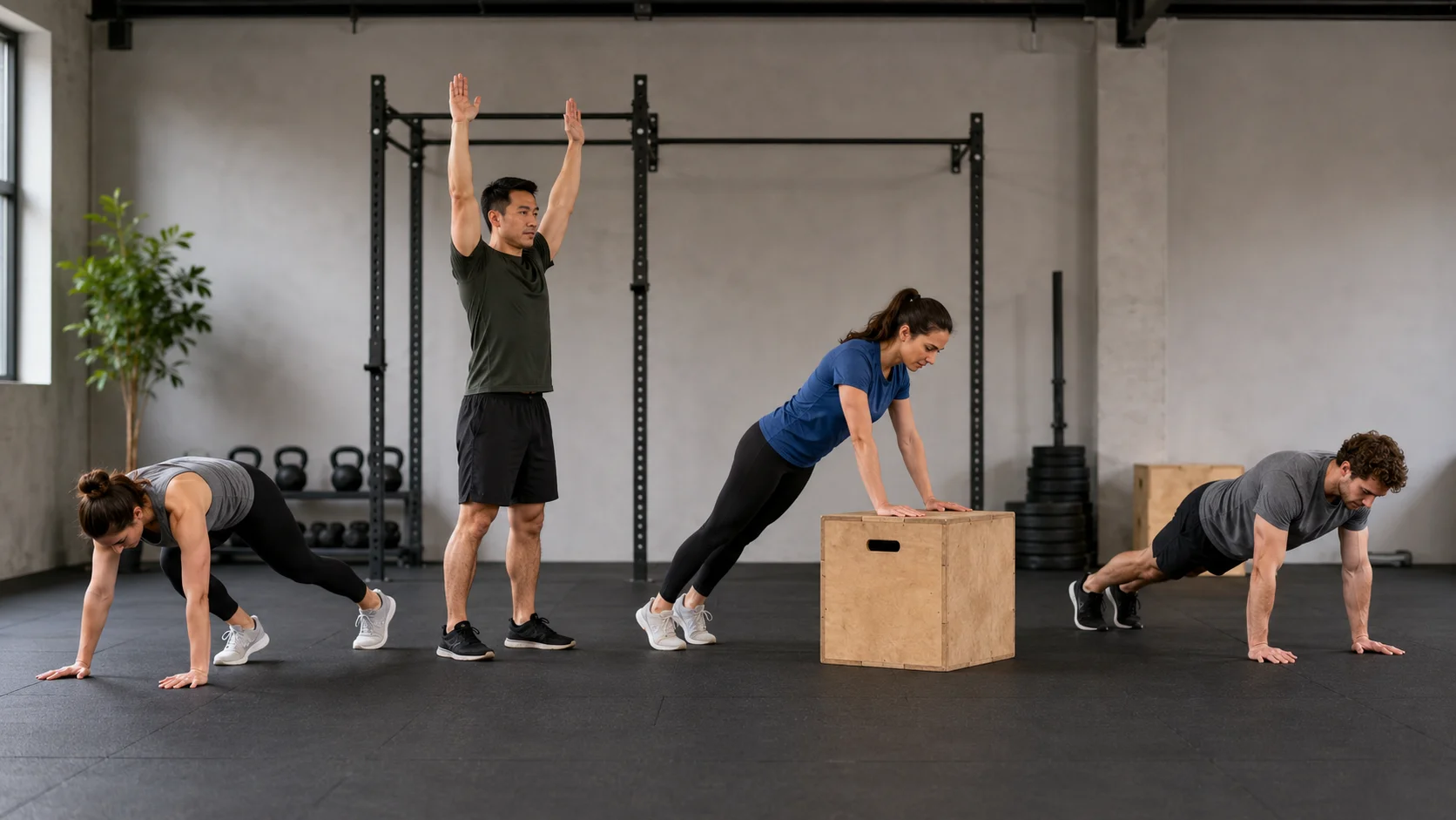 Variantes de burpees para principiantes: caminando, sin salto, inclinado y sin flexión